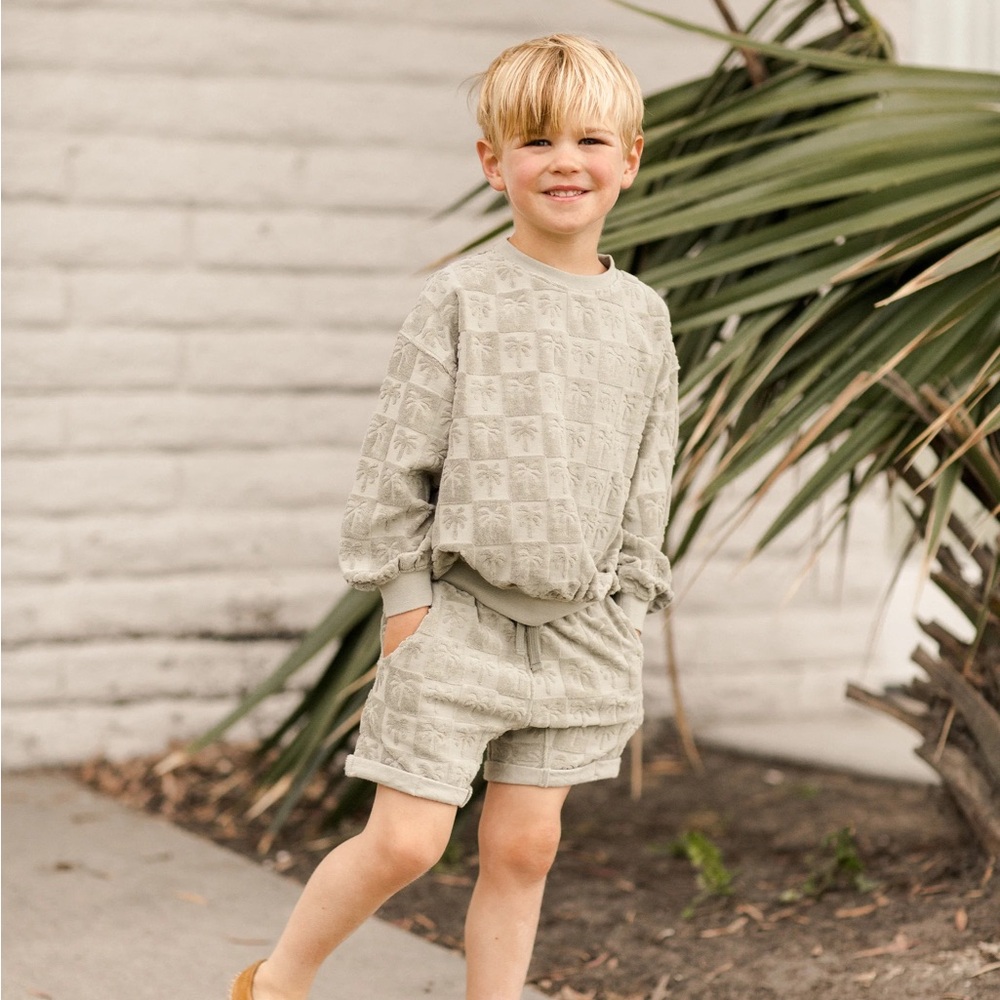 Rylee + Cru Sweatshirt Palm Check